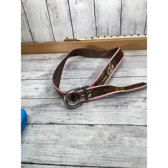 Brown/Pink Leather Camouflage Belts for Women S/M - Picture 1 of 3